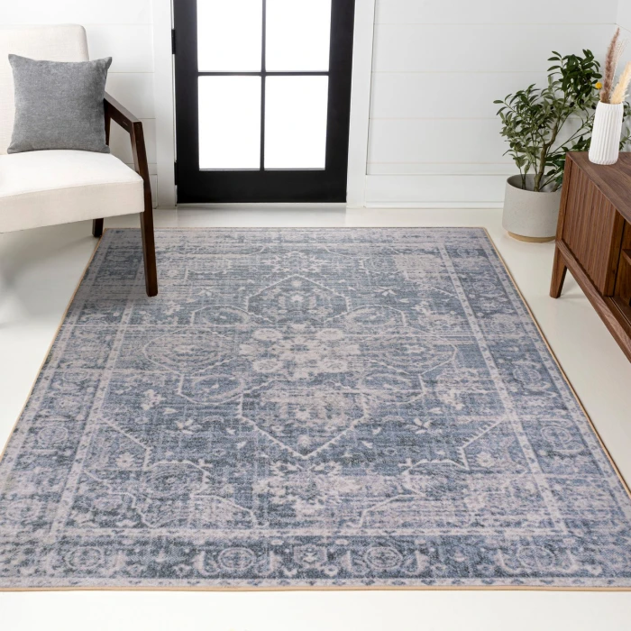 Jonathan Y WASHABLE Blue WSH319A 5ft.3in. X 7ft.7in. Rect. Rug