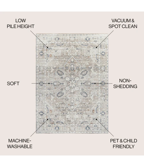 Jonathan Y WASHABLE Gray WSH319B 2ft.-11in. X 5ft. Rect. Rug