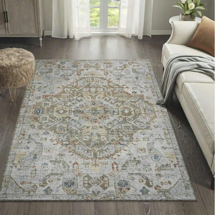 Jonathan Y WASHABLE Cream WSH320A 4ft. X 6ft. Rect. Rug