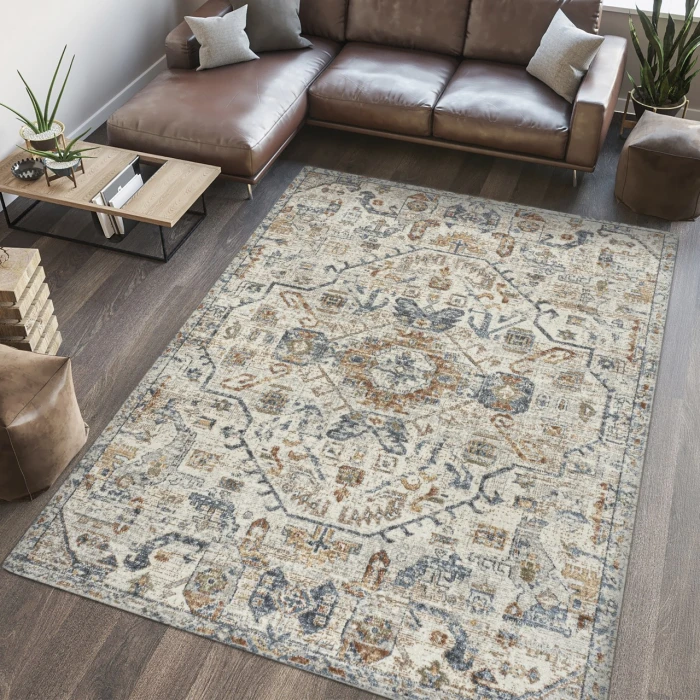 Jonathan Y WASHABLE Cream WSH320B 5ft.3in. X 7ft.7in. Rect. Rug