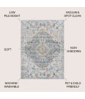 Jonathan Y WASHABLE Blue MOH201B 7ft.-10in. X 10ft. Rect. Rug