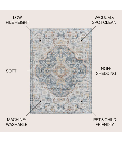 Jonathan Y WASHABLE Blue MOH201B 7ft.-10in. X 10ft. Rect. Rug