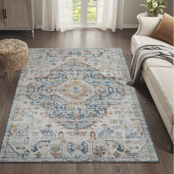 Jonathan Y WASHABLE Cream WSH320C 5ft.3in. X 7ft.7in. Rect. Rug