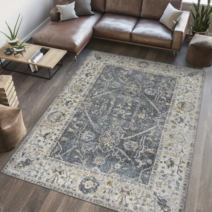 Jonathan Y WASHABLE Gray WSH321A 5ft.3in. X 7ft.7in. Rect. Rug