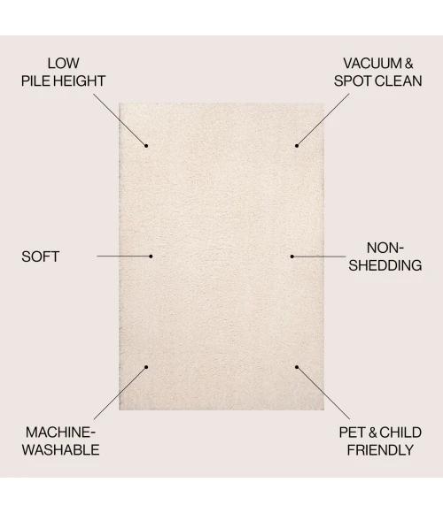 Jonathan Y WASHABLE White WSH400A 2ft.-11in. X 4ft.-11in. Rect. Rug