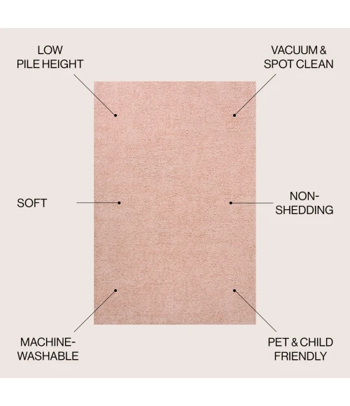 Jonathan Y WASHABLE Pink WSH400B 4ft. X 6ft. Rect. Rug