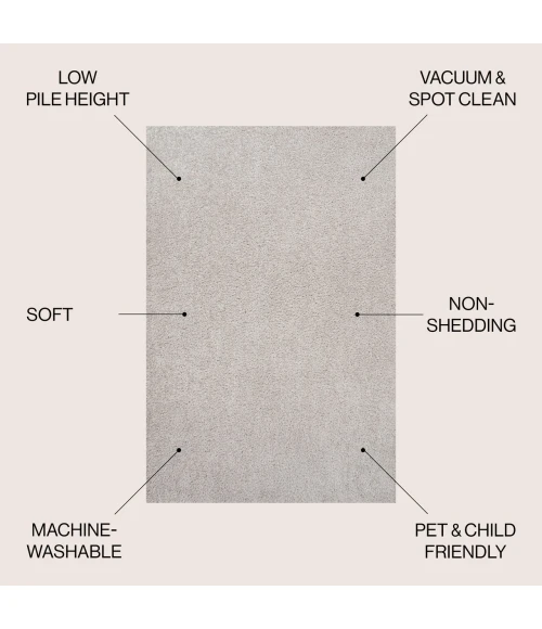 Jonathan Y WASHABLE Gray WSH400C 5ft. X 7ft. Rect. Rug