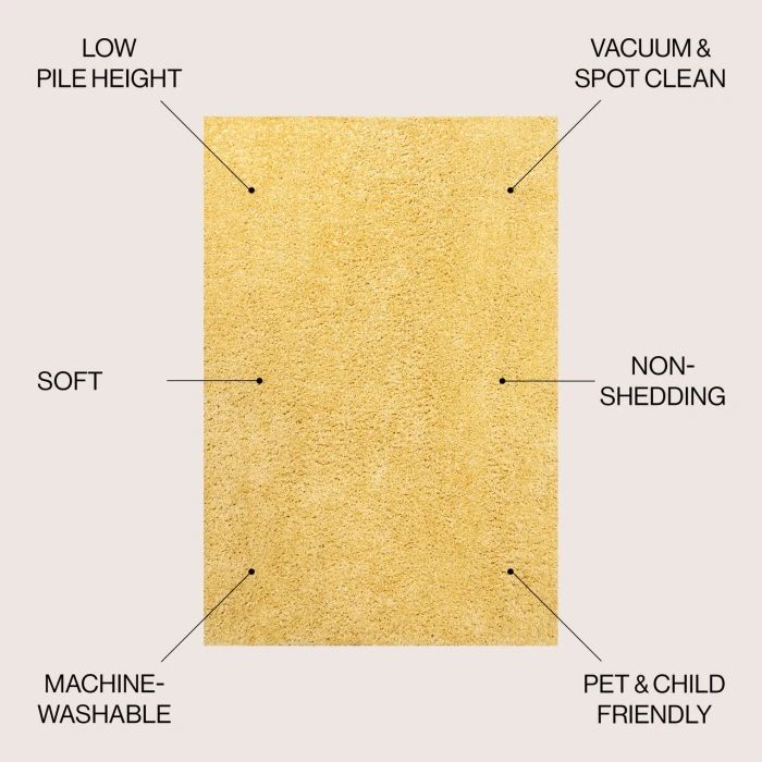 Jonathan Y WASHABLE Yellow WSH400F 4ft. X 6ft. Rect. Rug