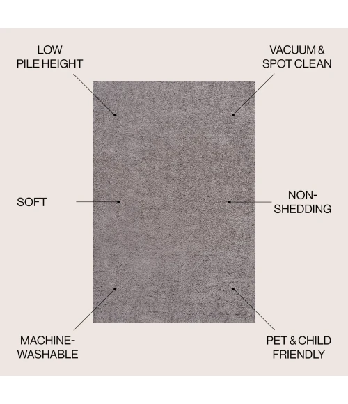 Jonathan Y WASHABLE Gray WSH400G 4ft. X 6ft. Rect. Rug