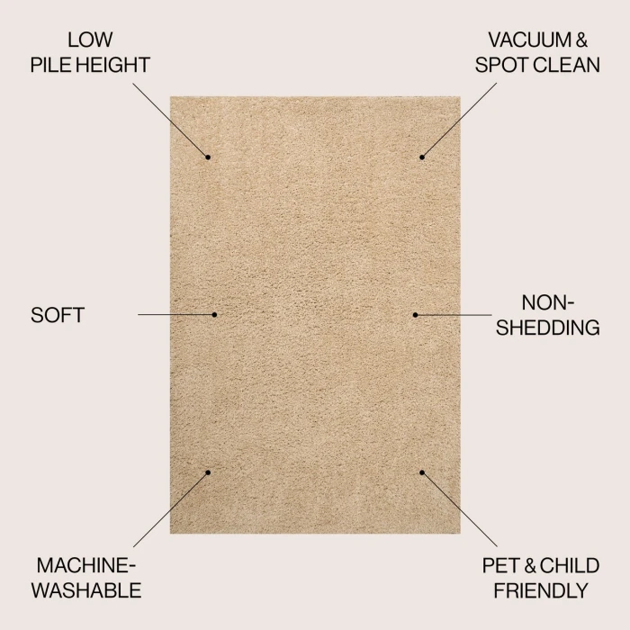 Jonathan Y WASHABLE Ivory WSH400H 4ft. X 6ft. Rect. Rug
