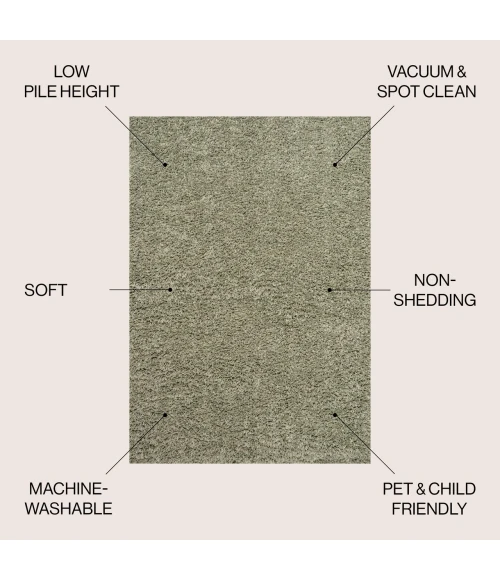 Jonathan Y WASHABLE Green WSH400J 2ft.-11in. X 4ft.-11in. Rect. Rug