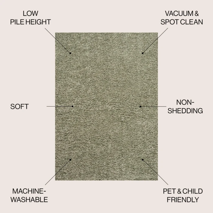 Jonathan Y WASHABLE Green WSH400J 4ft. X 6ft. Rect. Rug