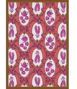 Joy Carpets Kaleidoscope Rose Ribbons and Bows 3ft. 10in. x 5ft. 4in. Rect. Rug