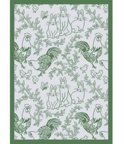 Joy Carpets Kaleidoscope Green Feathers & Fur 3ft. 10in. x 5ft. 4in. Rect. Rug