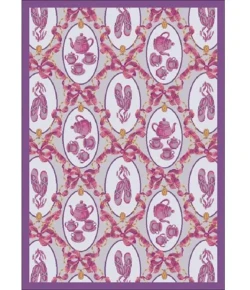 Joy Carpets Kaleidoscope Taupe Ribbons and Bows 7ft. 8in. x 10ft. 9in. Rect. Rug