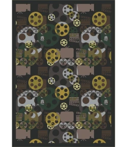 Joy Carpets Any Day Matinee Charcoal Blockbuster 7ft.8in. x 10ft.9in. Rect. Rug