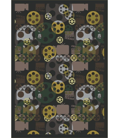 Joy Carpets Any Day Matinee Charcoal Blockbuster 7ft.8in. x 10ft.9in. Rect. Rug