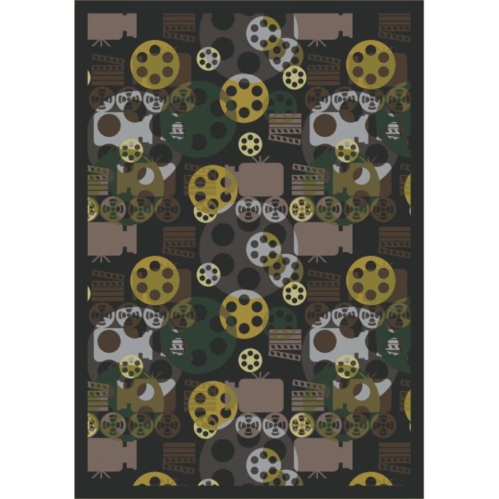 Joy Carpets Any Day Matinee Charcoal Blockbuster 5ft.4in. x 7ft.8in. Rect. Rug