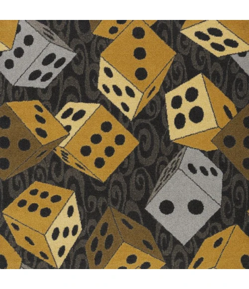 Joy Carpets Games People Play Brown Roll the Dice 5ft.4in. x 7ft.8in. Rect. Rug