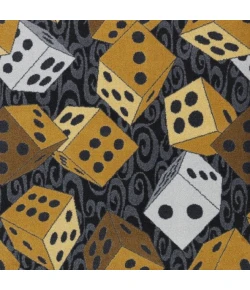 Joy Carpets Games People Play Charcoal Roll the Dice 7ft.8in. x 10ft.9in. Rect. Rug