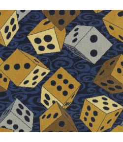 Joy Carpets Games People Play Navy Roll the Dice 10ft.9in. x 13ft.2in. Rect. Rug