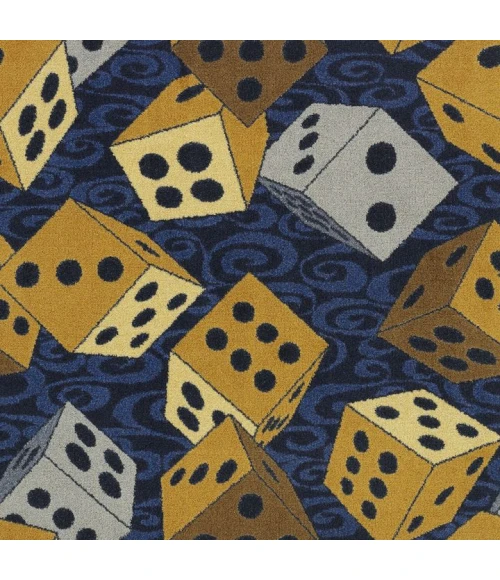 Joy Carpets Games People Play Navy Roll the Dice 10ft.9in. x 13ft.2in. Rect. Rug