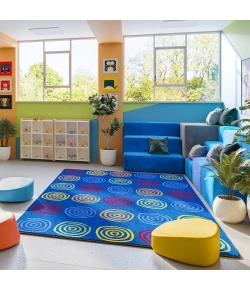 Joy Carpets Kid Essentials Rainbow Simply Swirls 5ft.4in. x 7ft.8in. Rect. Rug