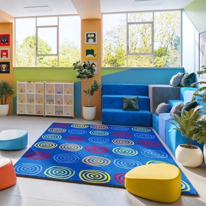 Joy Carpets Kid Essentials Rainbow Simply Swirls 5ft.4in. x 7ft.8in. Rect. Rug