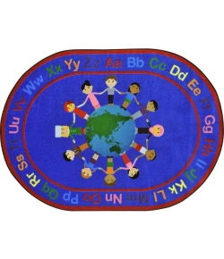 Joy Carpets Kid Essentials Multi A World of Friends 7ft.7in. Round Rug