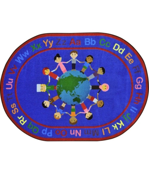 Joy Carpets Kid Essentials Multi A World of Friends 5ft.4in. x 7ft.8in. Rect. Rug