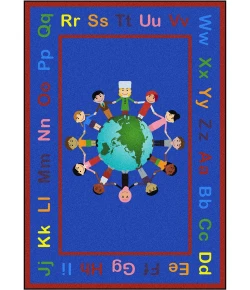 Joy Carpets Kid Essentials Multi A World of Friends 7ft.7in. Round Rug
