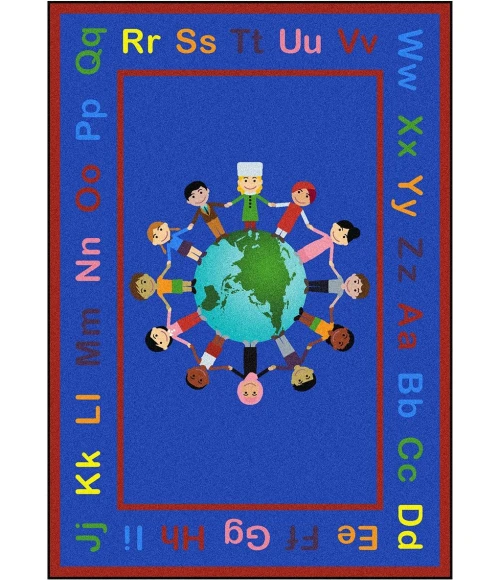 Joy Carpets Kid Essentials Multi A World of Friends 5ft.4in. x 7ft.8in. Rect. Rug