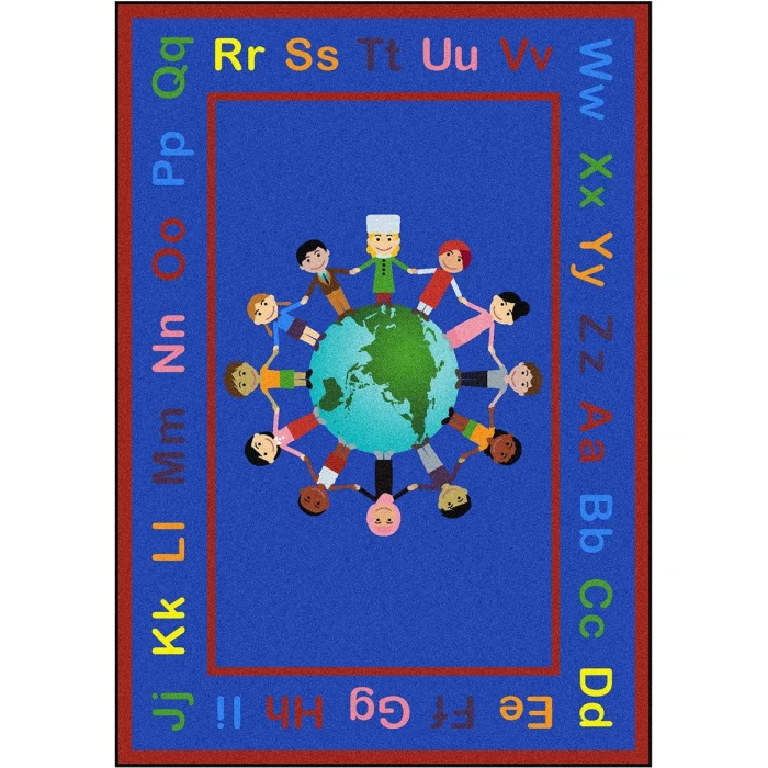 Joy Carpets Kid Essentials Multi A World of Friends 13ft.2in. Round Rug