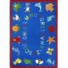 Joy Carpets Kid Essentials Blue ABC Animals 7ft.8in. x 10ft.9in. Rect. Rug