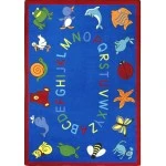 Joy Carpets Kid Essentials Blue ABC Animals 7ft.8in. x 10ft.9in. Rect. Rug