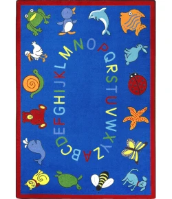 Joy Carpets Kid Essentials Blue ABC Animals 7ft.8in. x 10ft.9in. Rect. Rug