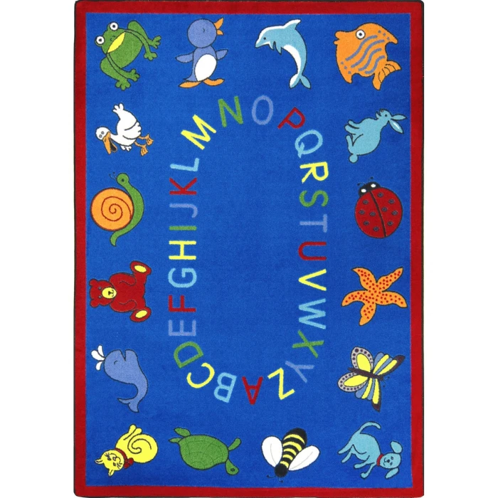 Joy Carpets Kid Essentials Blue ABC Animals 10ft.9in. x 13ft.2in. Rect. Rug