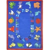Joy Carpets Kid Essentials Blue ABC Animals (Hebrew Alphabet) 5ft.4in. x 7ft.8in. Rect. Rug
