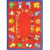 Joy Carpets Kid Essentials Red ABC Animals (Hebrew Alphabet) 7ft.7in. Round Rug