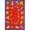 Joy Carpets Kid Essentials Red ABC Animals 7ft.8in. x 10ft.9in. Rect. Rug