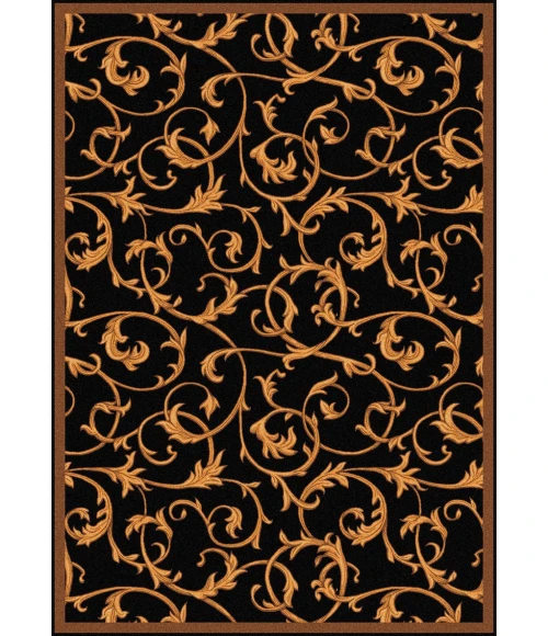 Joy Carpets Any Day Matinee Black Acanthus 3ft.10in. x 5ft.4in. Rect. Rug