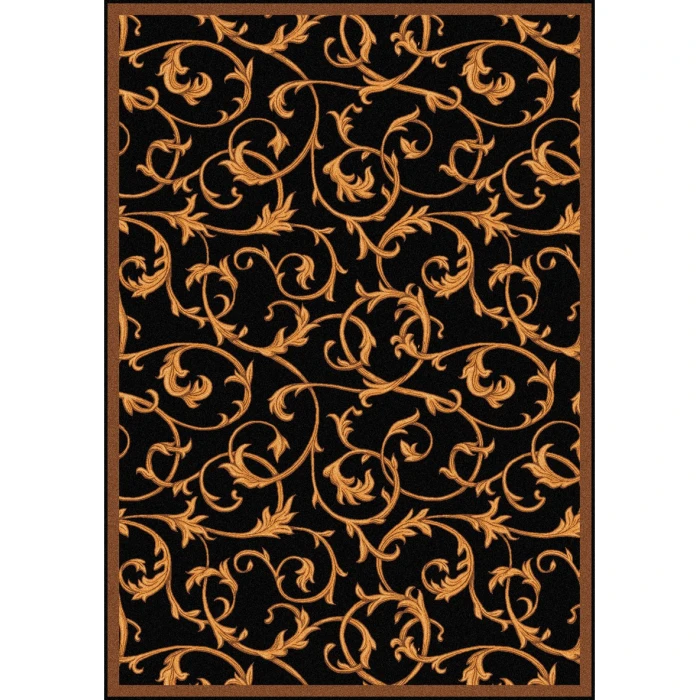 Joy Carpets Any Day Matinee Black Acanthus 3ft.10in. x 5ft.4in. Rect. Rug