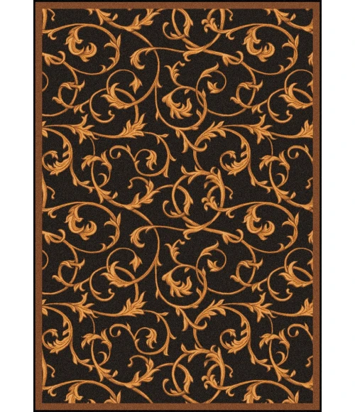 Joy Carpets Any Day Matinee Brown Acanthus 3ft.10in. x 5ft.4in. Rect. Rug