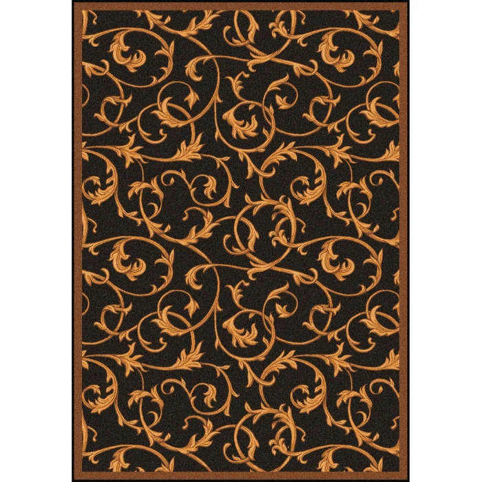 Joy Carpets Any Day Matinee Brown Acanthus 7ft.8in. x 10ft.9in. Rect. Rug
