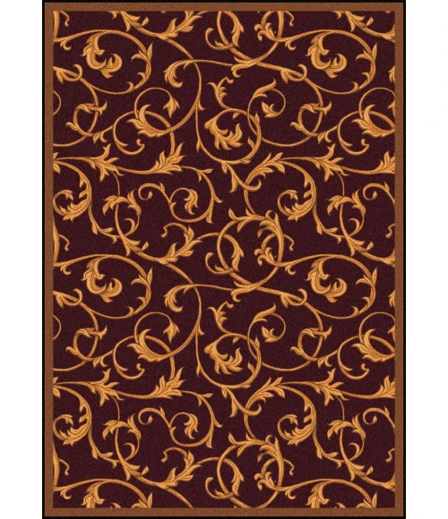 Joy Carpets Any Day Matinee Burgundy Acanthus 3ft.10in. x 5ft.4in. Rect. Rug