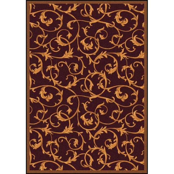 Joy Carpets Any Day Matinee Burgundy Acanthus 3ft.10in. x 5ft.4in. Rect. Rug