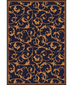 Joy Carpets Any Day Matinee Navy Acanthus 7ft.8in. x 10ft.9in. Rect. Rug