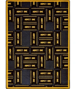 Joy Carpets Any Day Matinee Black Admit One 3ft.10in. x 5ft.4in. Rect. Rug