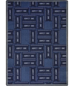Joy Carpets Any Day Matinee Blue Admit One 3ft.10in. x 5ft.4in. Rect. Rug
