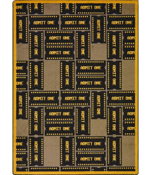 Joy Carpets Any Day Matinee Brown Admit One 3ft.10in. x 5ft.4in. Rect. Rug